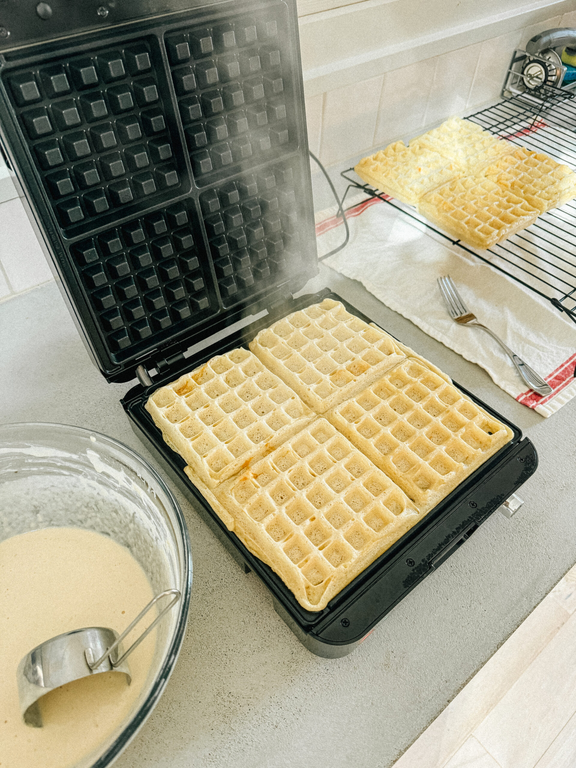 sourdough discard belgian waffles | basic sourdough recipe